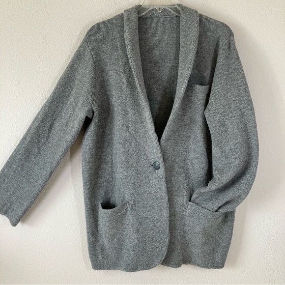 J. Crew Sweaters - J CREW Cocoon Cardigan Wool-blend Coatigan Pockets Academia Preppy Gray XL